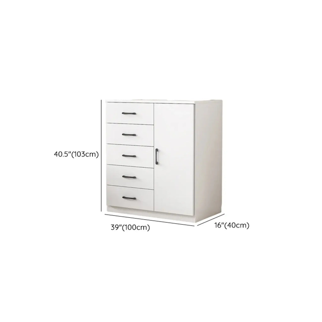 Armoire de rangement blanche minimaliste avec fermeture amortie et tiroirs