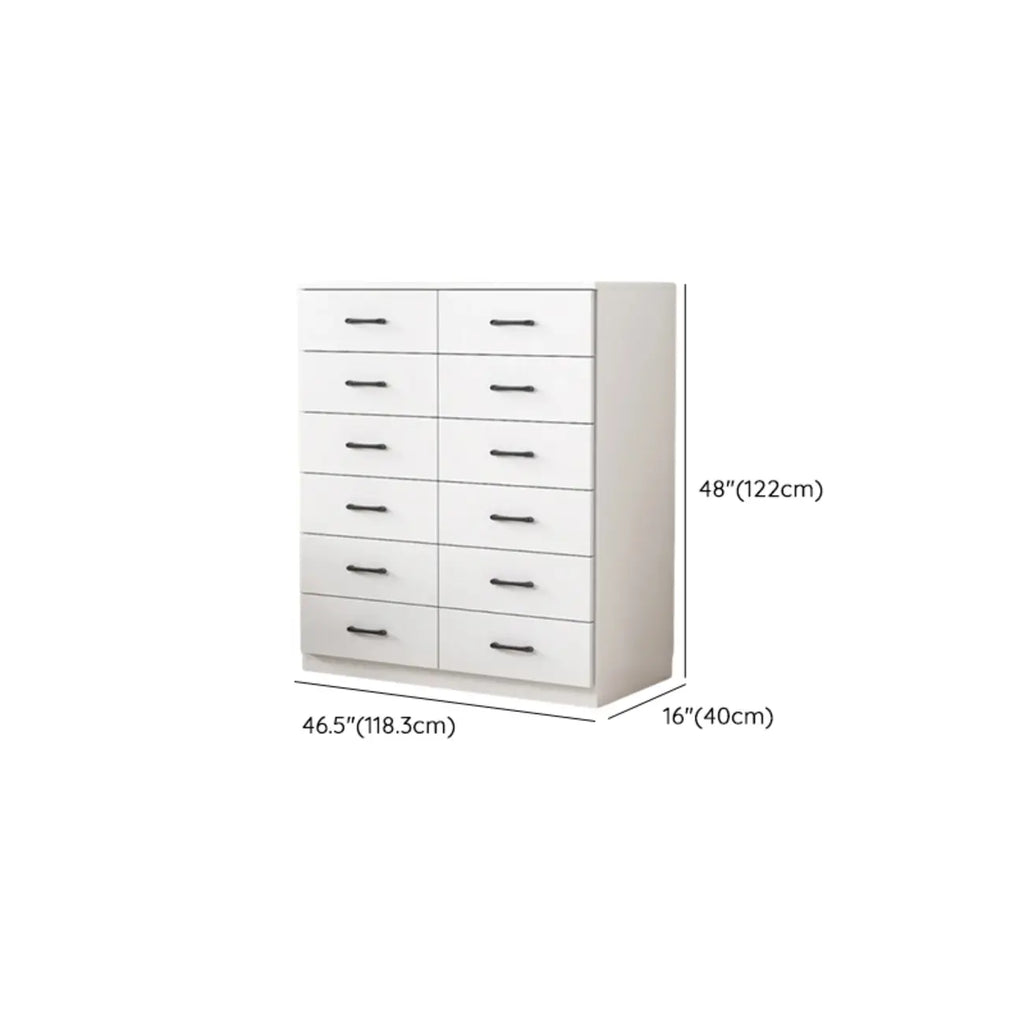 Armoire de rangement blanche minimaliste avec fermeture amortie et tiroirs