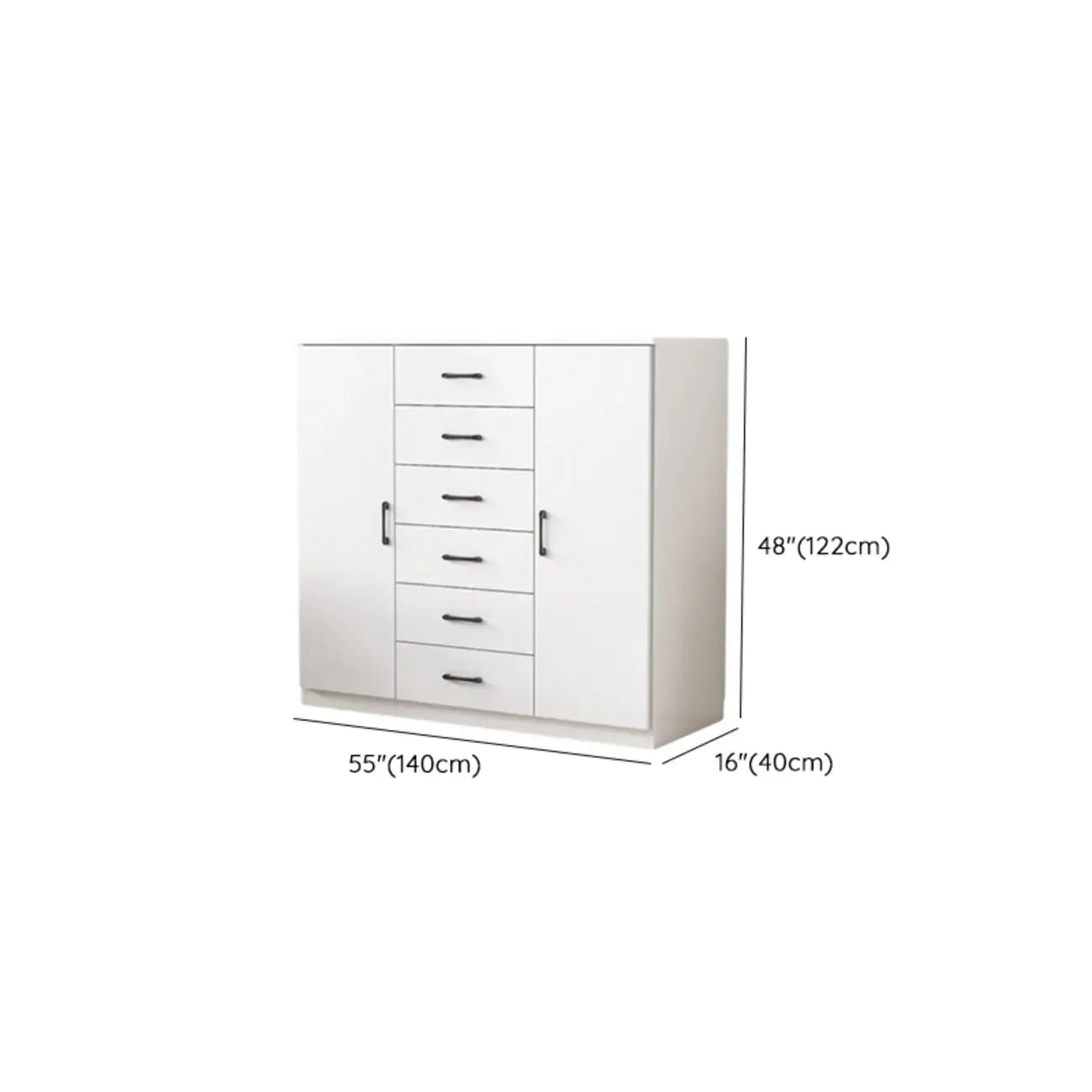 Armoire de rangement blanche minimaliste avec fermeture amortie et tiroirs
