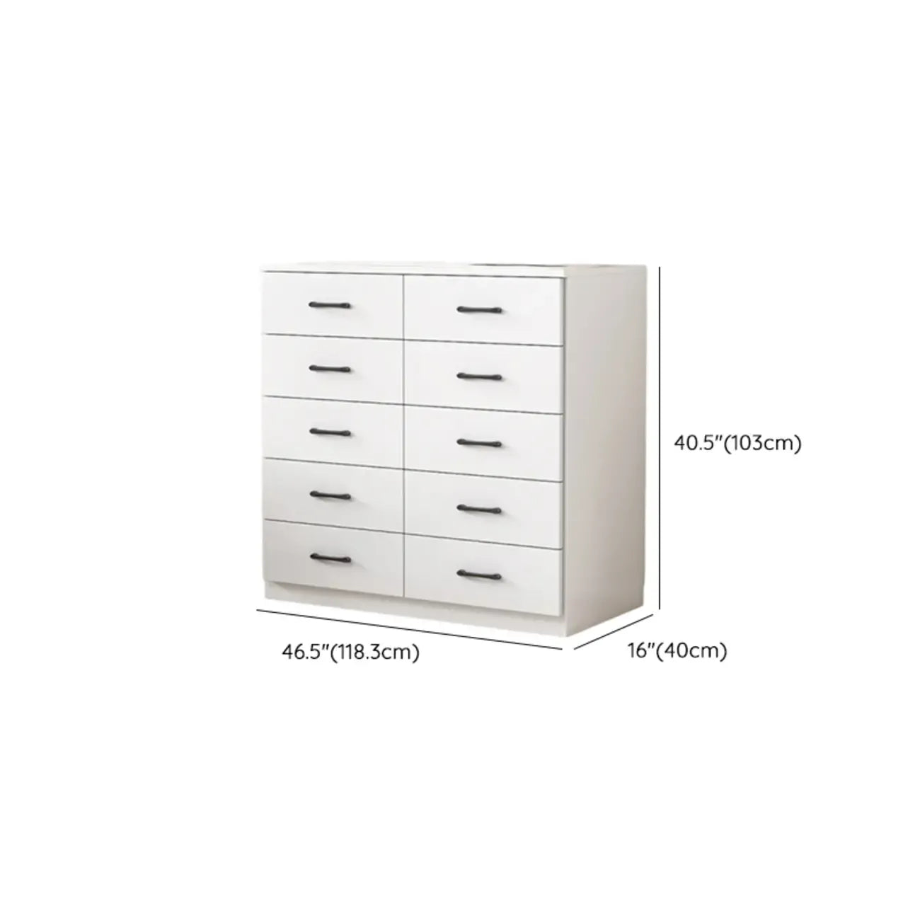 Armoire de rangement blanche minimaliste avec fermeture amortie et tiroirs
