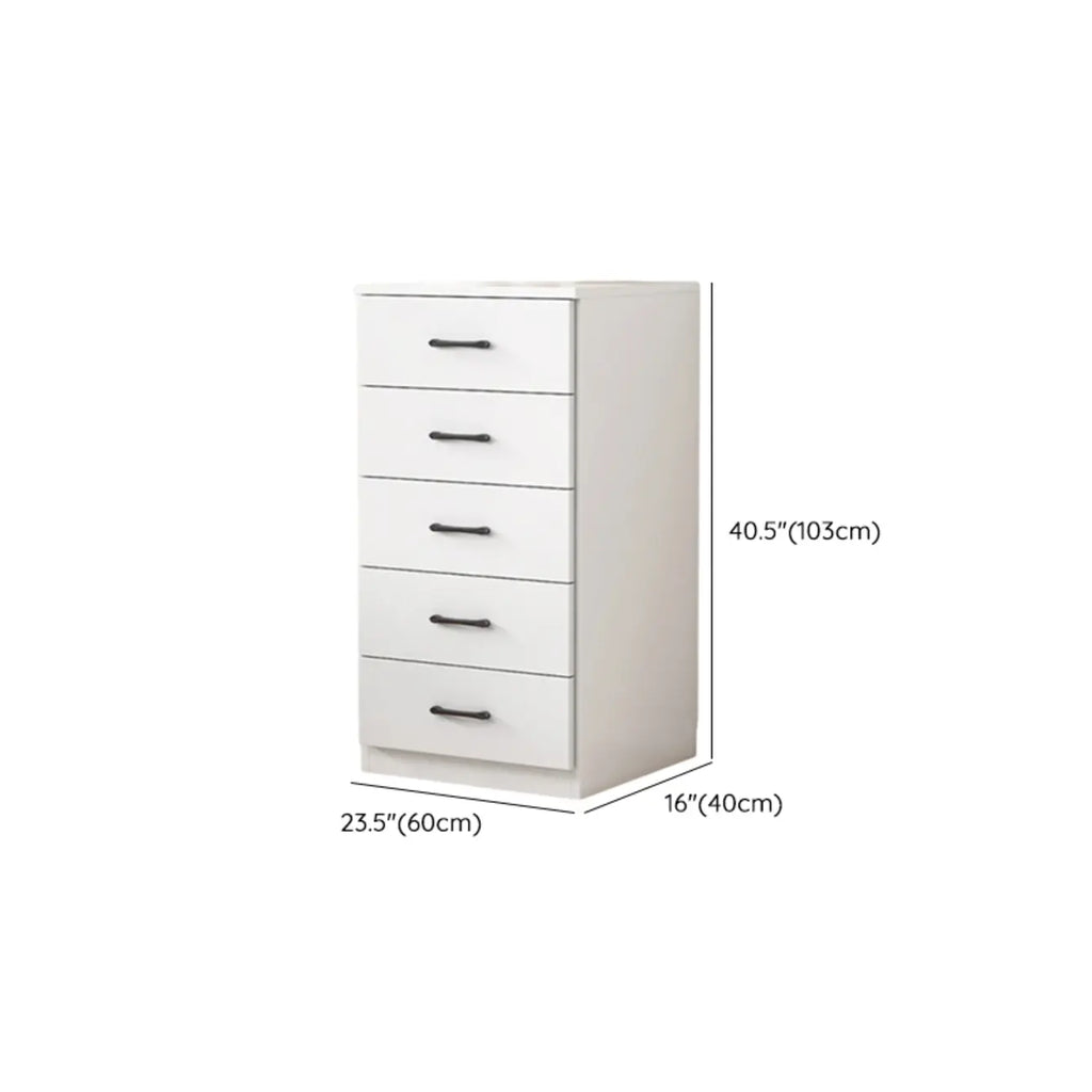Armoire de rangement blanche minimaliste avec fermeture amortie et tiroirs