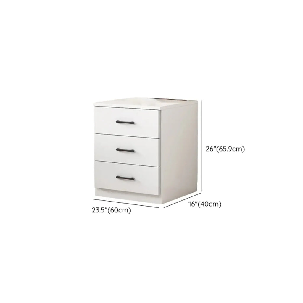 Armoire de rangement blanche minimaliste avec fermeture amortie et tiroirs