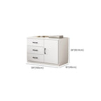 Armoire de rangement blanche minimaliste avec fermeture amortie et tiroirs