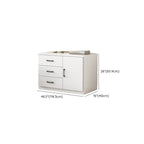 Armoire de rangement blanche minimaliste avec fermeture amortie et tiroirs