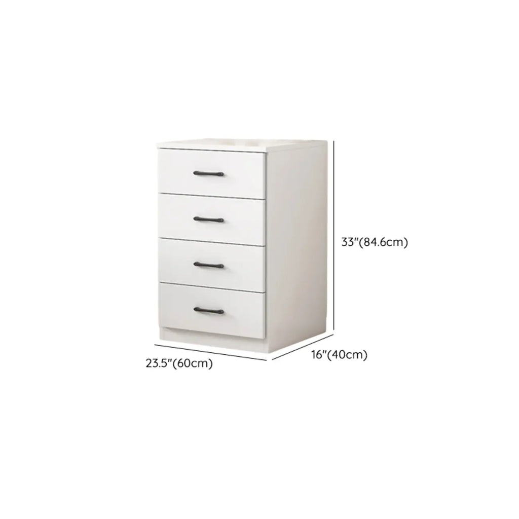 Armoire de rangement blanche minimaliste avec fermeture amortie et tiroirs