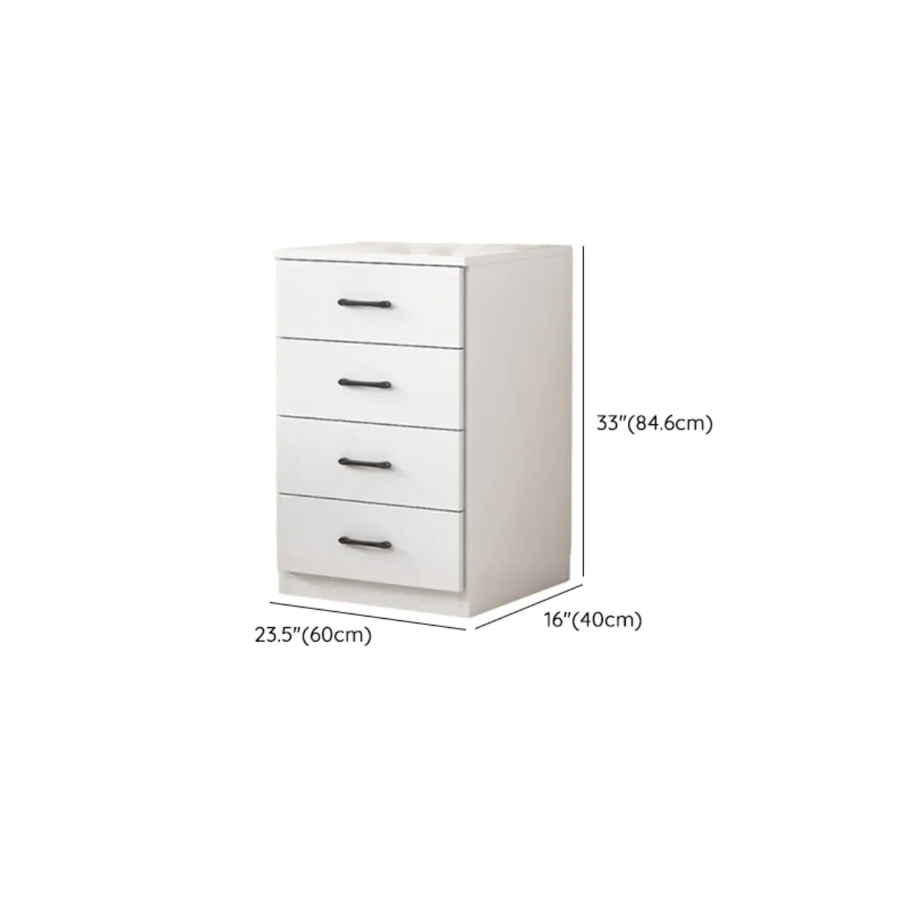 Armoire de rangement blanche minimaliste avec fermeture amortie et tiroirs