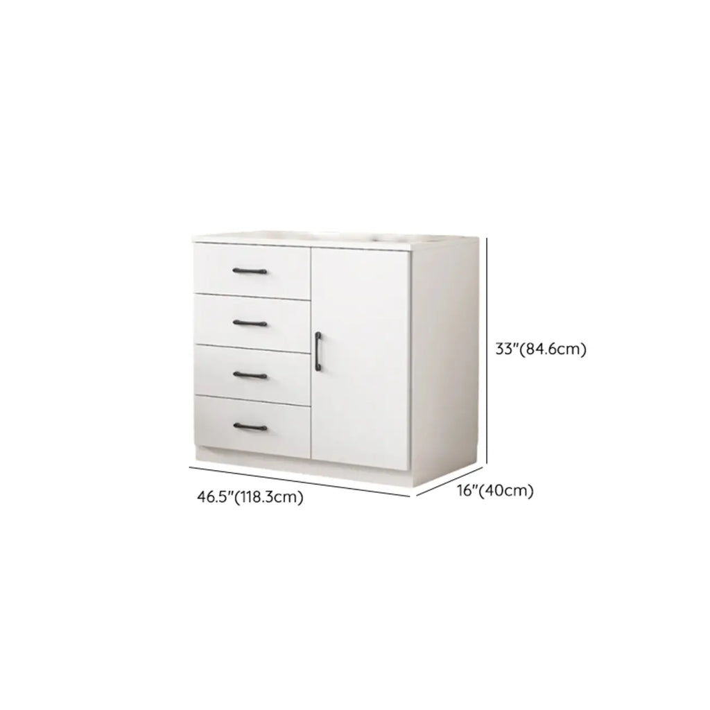 Armoire de rangement blanche minimaliste avec fermeture amortie et tiroirs