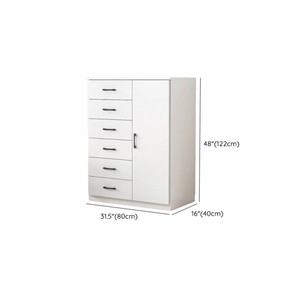 Armoire de rangement blanche minimaliste avec fermeture amortie et tiroirs