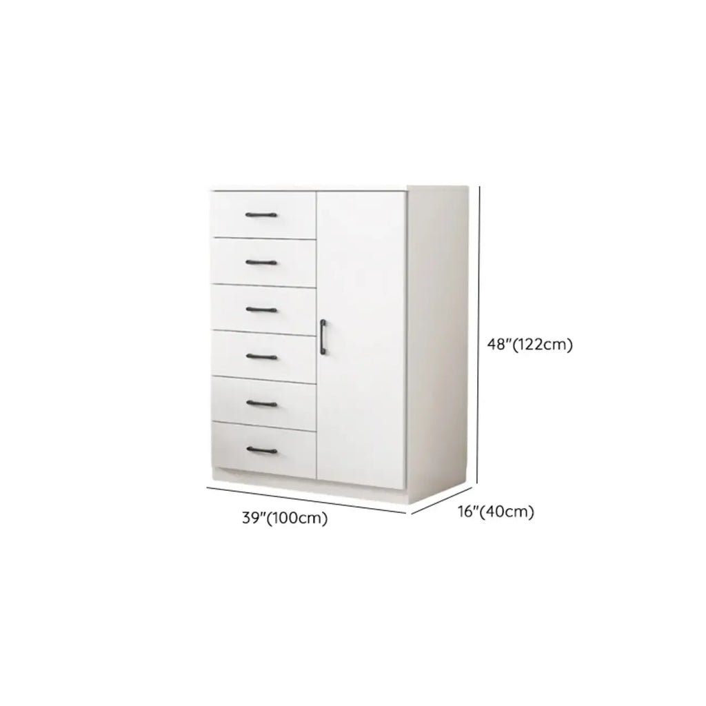 Armoire de rangement blanche minimaliste avec fermeture amortie et tiroirs
