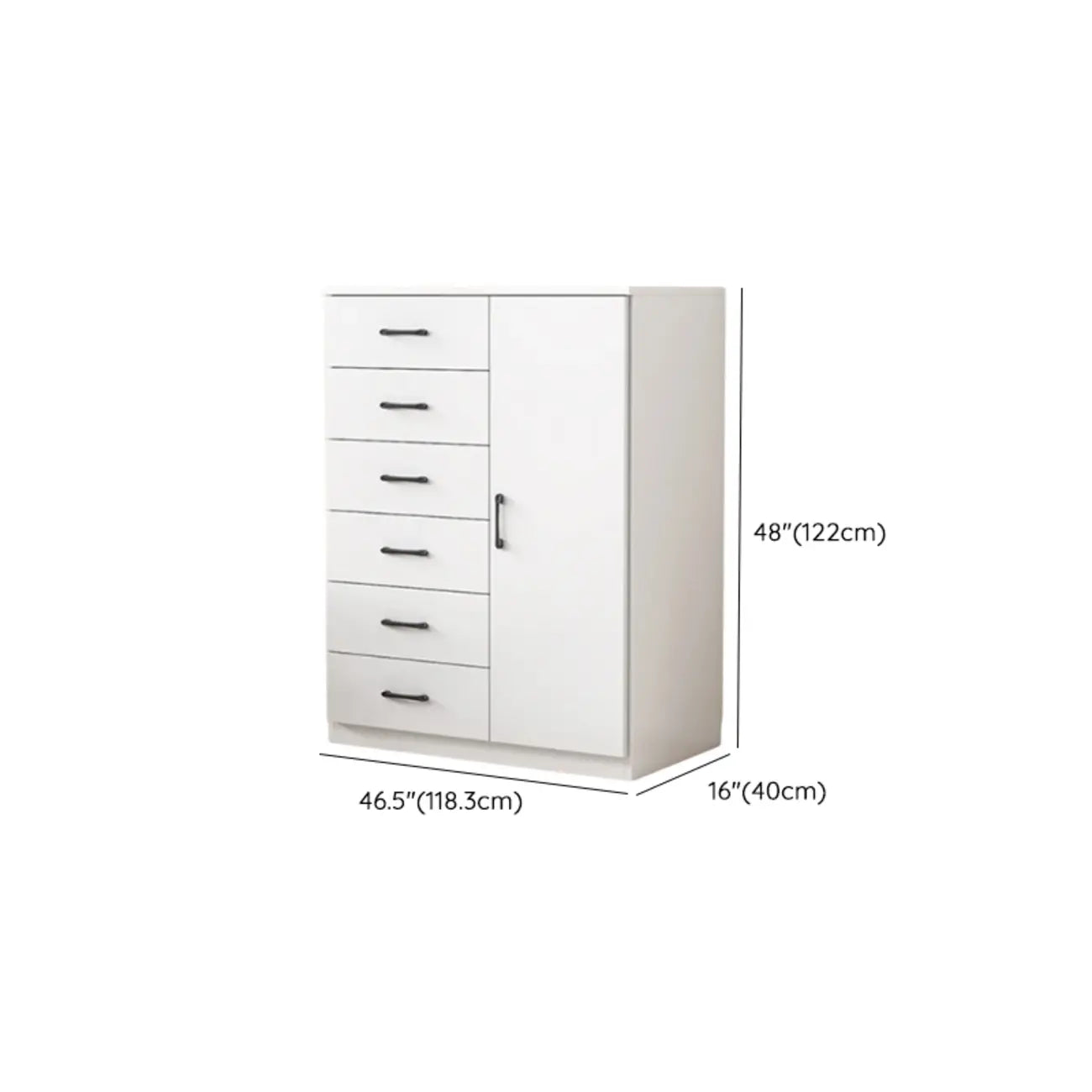 Armoire de rangement blanche minimaliste avec fermeture amortie et tiroirs