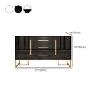 Meubles d'appoint rectangulaires noirs glamour avec tiroirs et portes