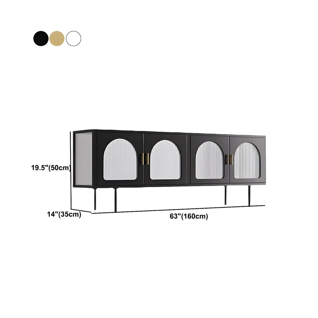 Meuble TV minimaliste en métal avec rangement et étagères pour usage domestique