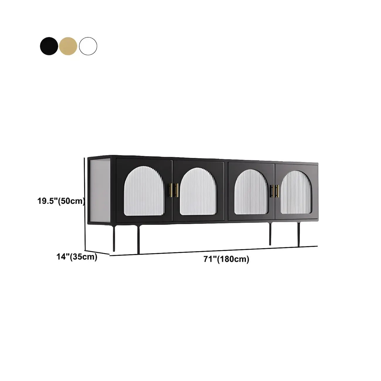 Meuble TV minimaliste en métal avec rangement et étagères pour usage domestique