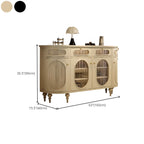 Credenza ovale 55 L in bianco/nero francese con ante in vetro