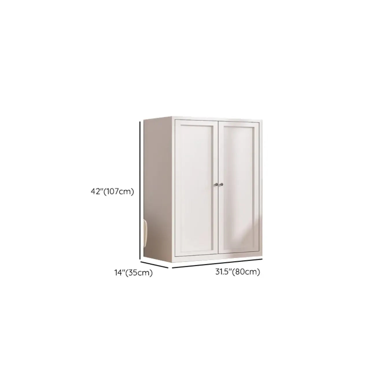 Mobile contenitore rettangolare in lega bianca da 79'' con ripiano esterno