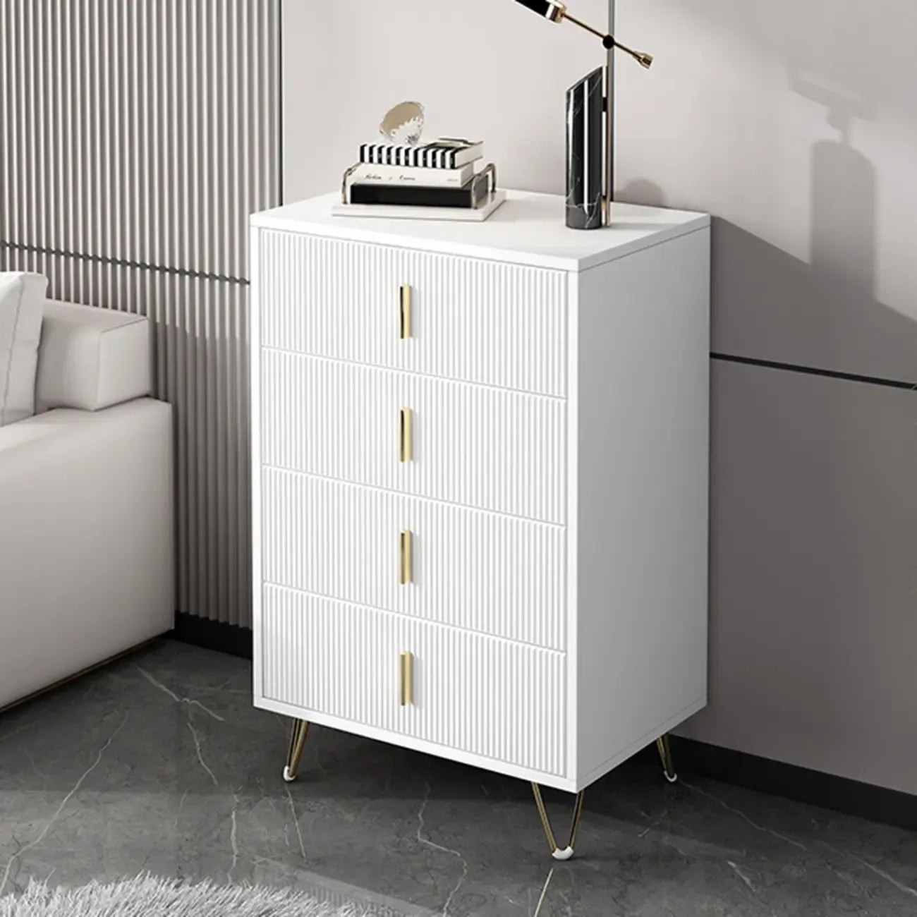 Mobile Contenitore in Legno a 4 Gambe con Ante e Cassetti per la Casa