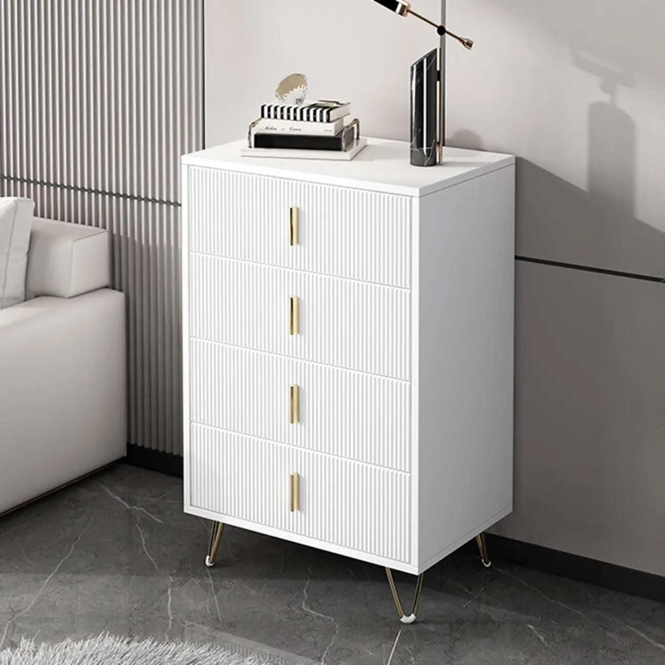 Mobile Contenitore in Legno a 4 Gambe con Ante e Cassetti per la Casa