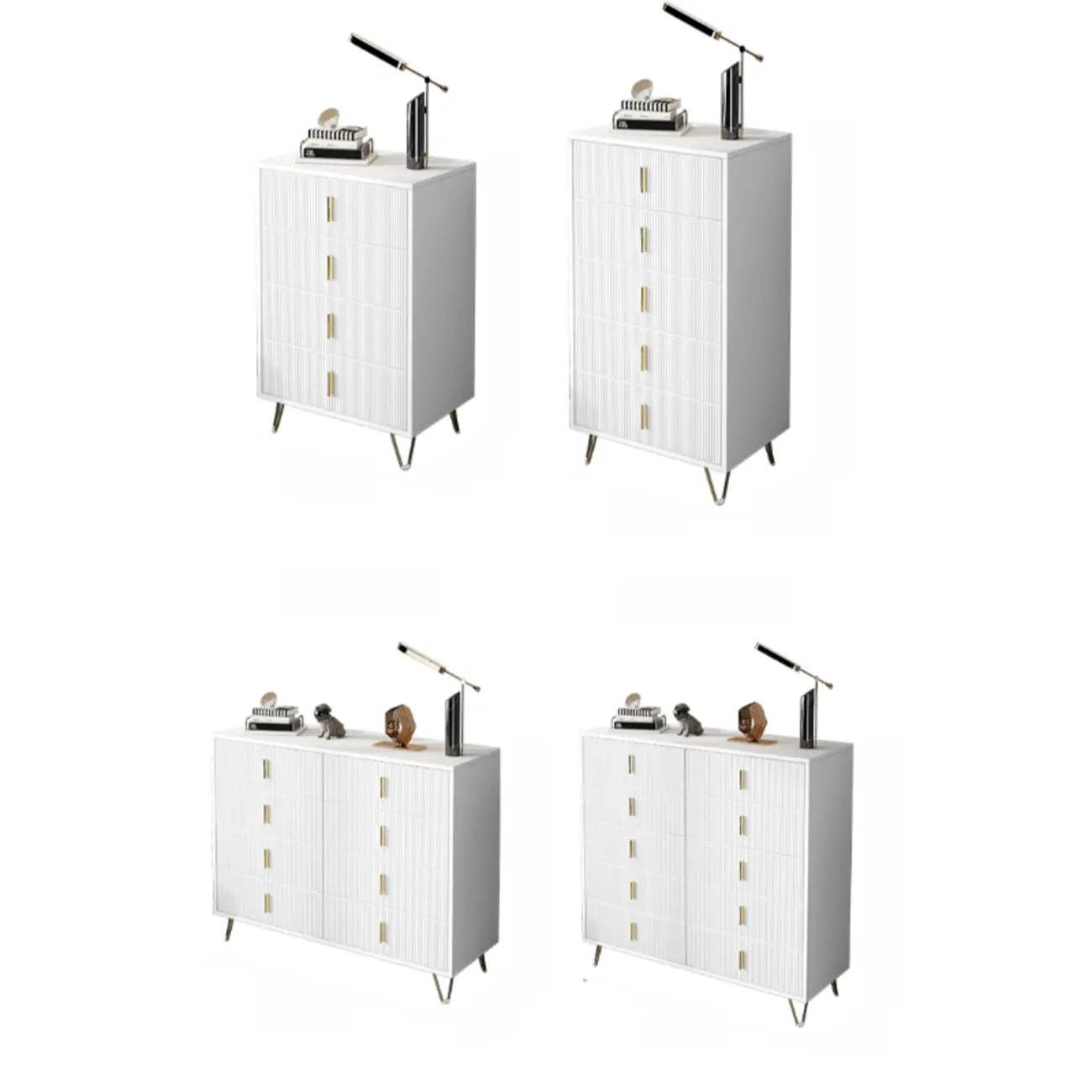 Mobile Contenitore in Legno a 4 Gambe con Ante e Cassetti per la Casa