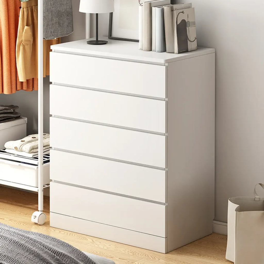 Armoire de rangement blanche autoportante avec tiroirs pour chambre à coucher