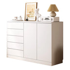 Armoire de rangement blanche autoportante avec tiroirs pour chambre à coucher