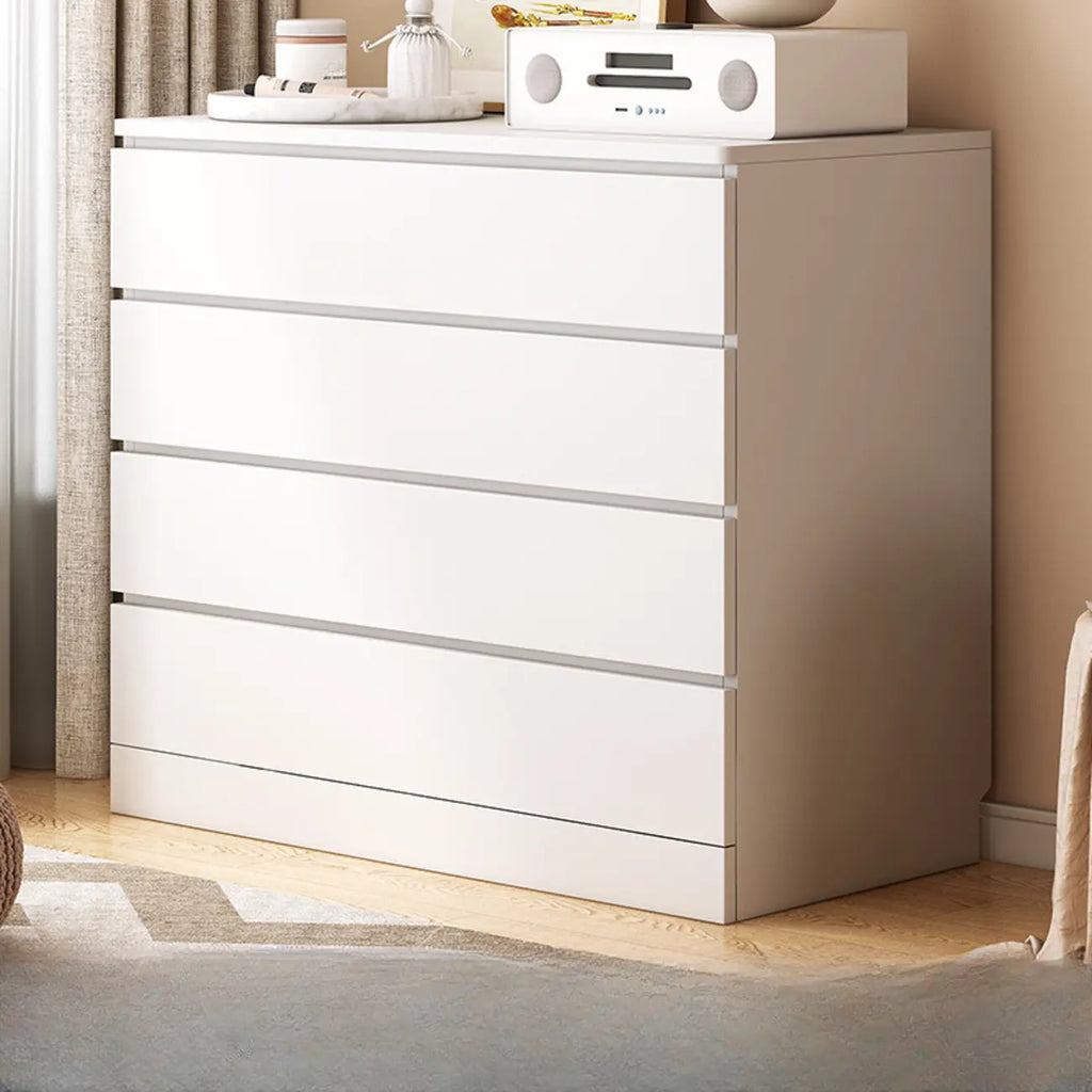 Armoire de rangement blanche autoportante avec tiroirs pour chambre à coucher