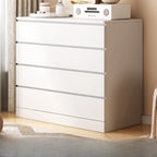Armoire de rangement blanche autoportante avec tiroirs pour chambre à coucher