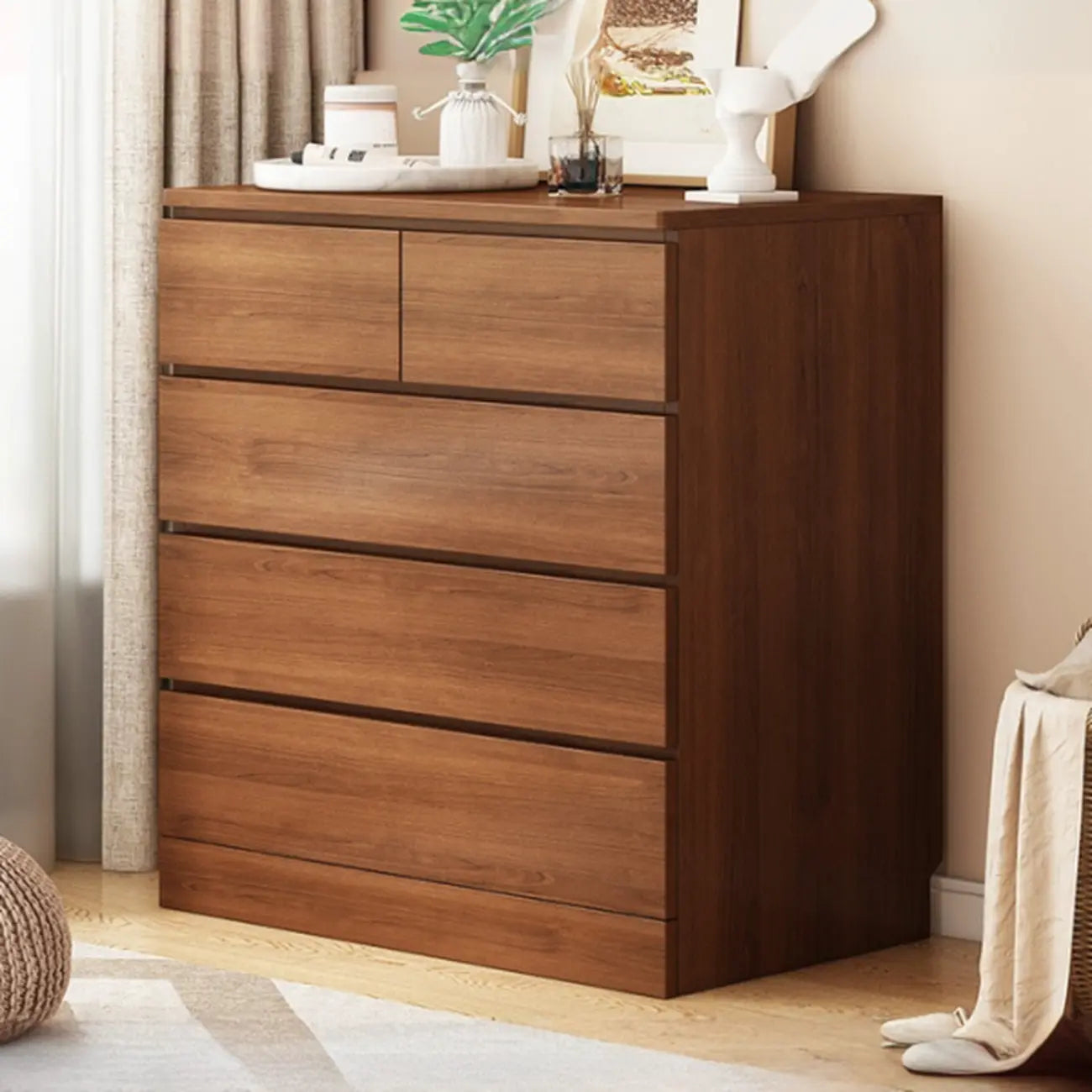 Armoire de rangement blanche autoportante avec tiroirs pour chambre à coucher