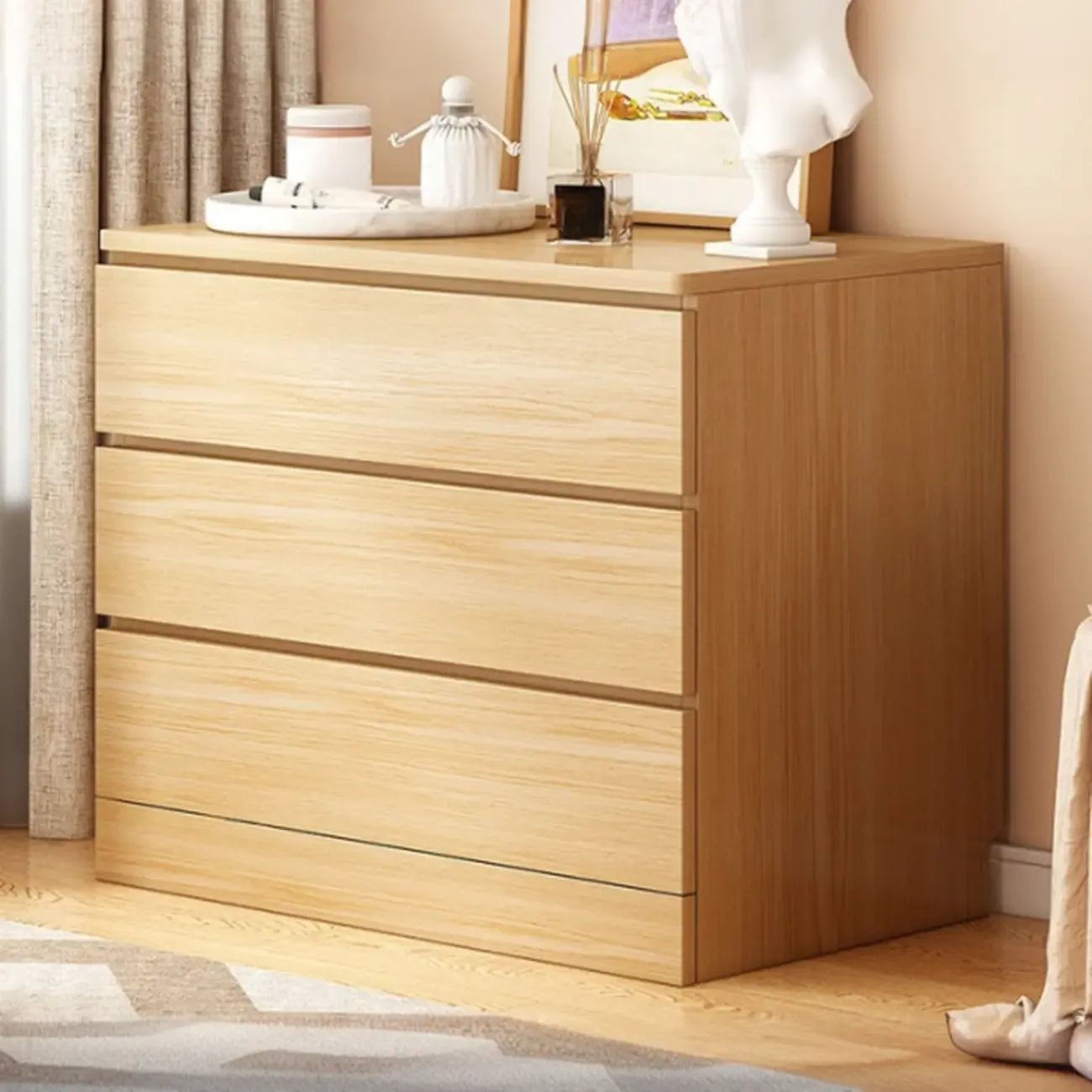 Armoire de rangement blanche autoportante avec tiroirs pour chambre à coucher
