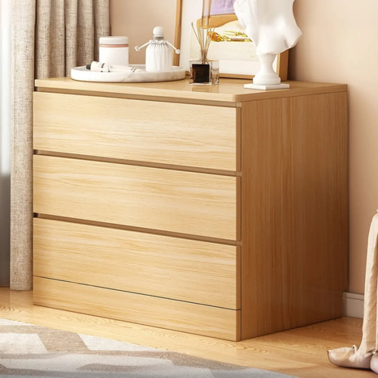 Armoire de rangement blanche autoportante avec tiroirs pour chambre à coucher