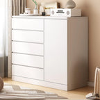 Armoire de rangement blanche autoportante avec tiroirs pour chambre à coucher