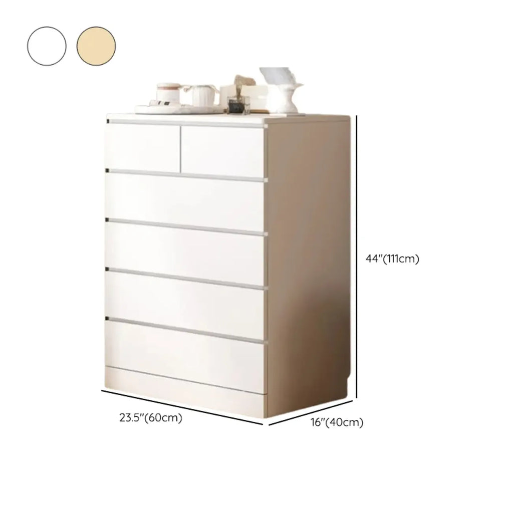 Armoire de rangement blanche autoportante avec tiroirs pour chambre à coucher
