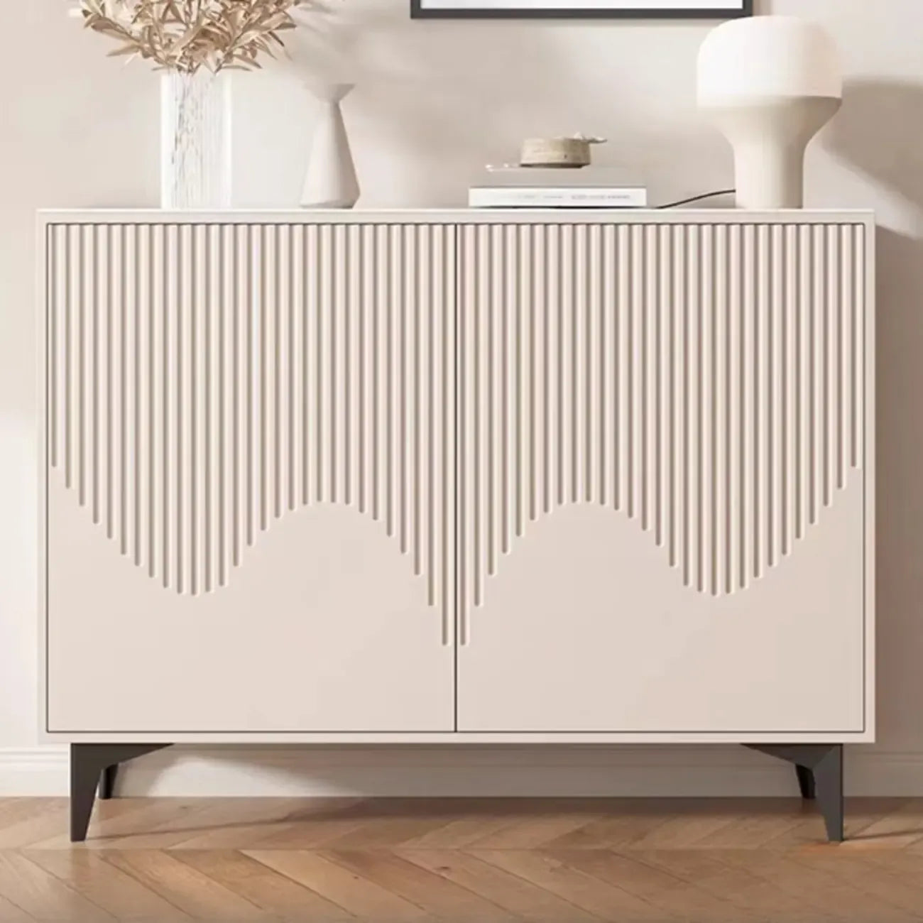 Meuble d'appoint kaki à la finition unique pour la décoration intérieure