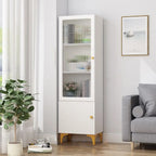 Vetrina rettangolare in legno con anta in vetro da 47"-71.5H