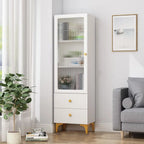 Vetrina rettangolare in legno con anta in vetro da 47"-71.5H
