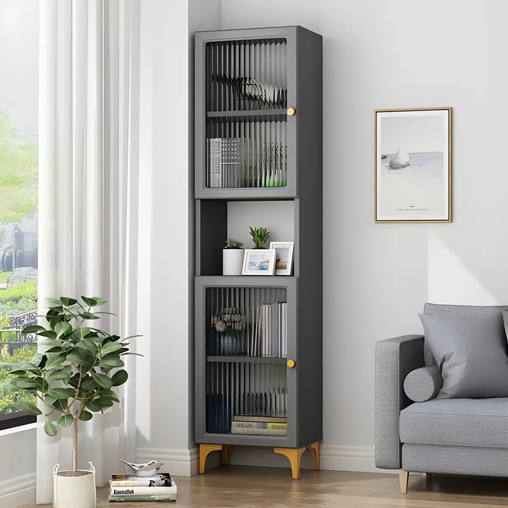 Vetrina rettangolare in legno con anta in vetro da 47"-71.5H
