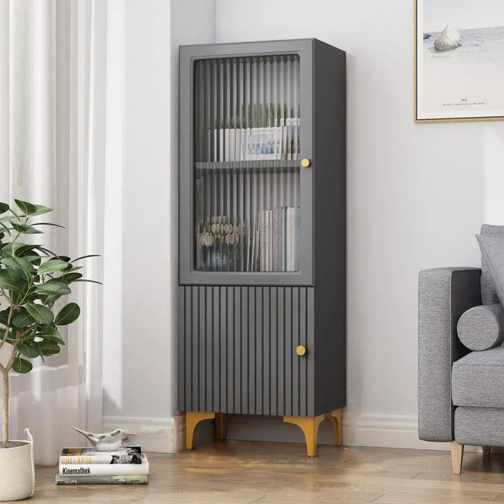 Vetrina rettangolare in legno con anta in vetro da 47"-71.5H