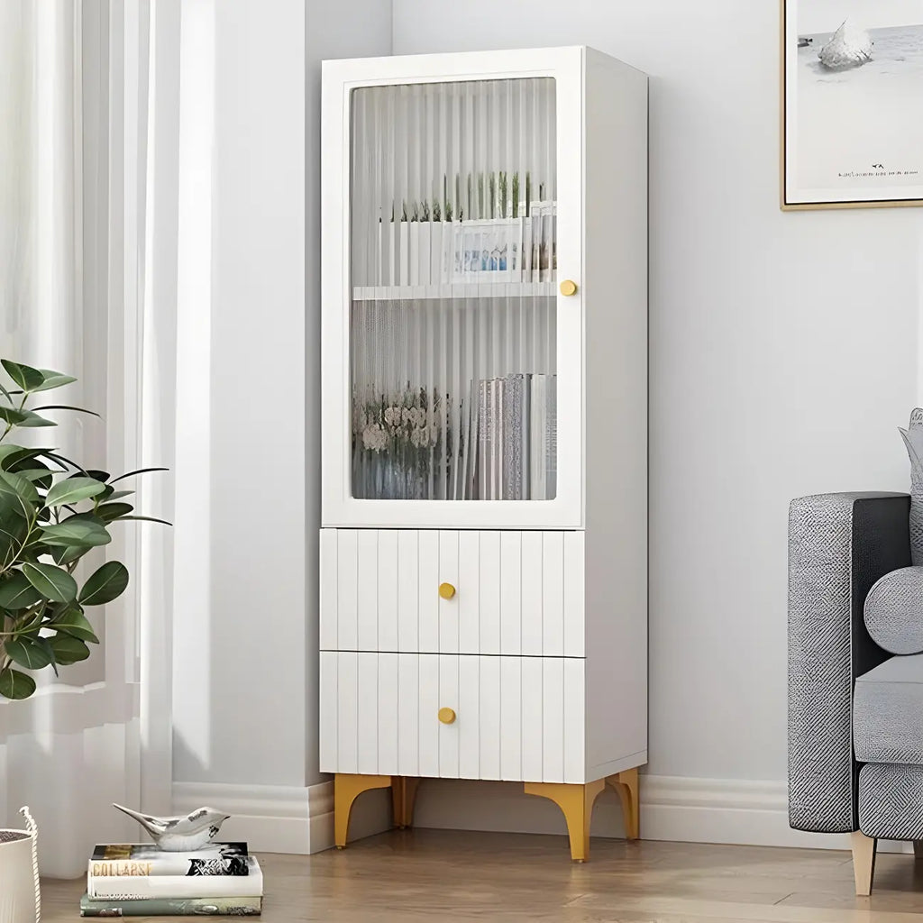 Vetrina rettangolare in legno con anta in vetro da 47"-71.5H