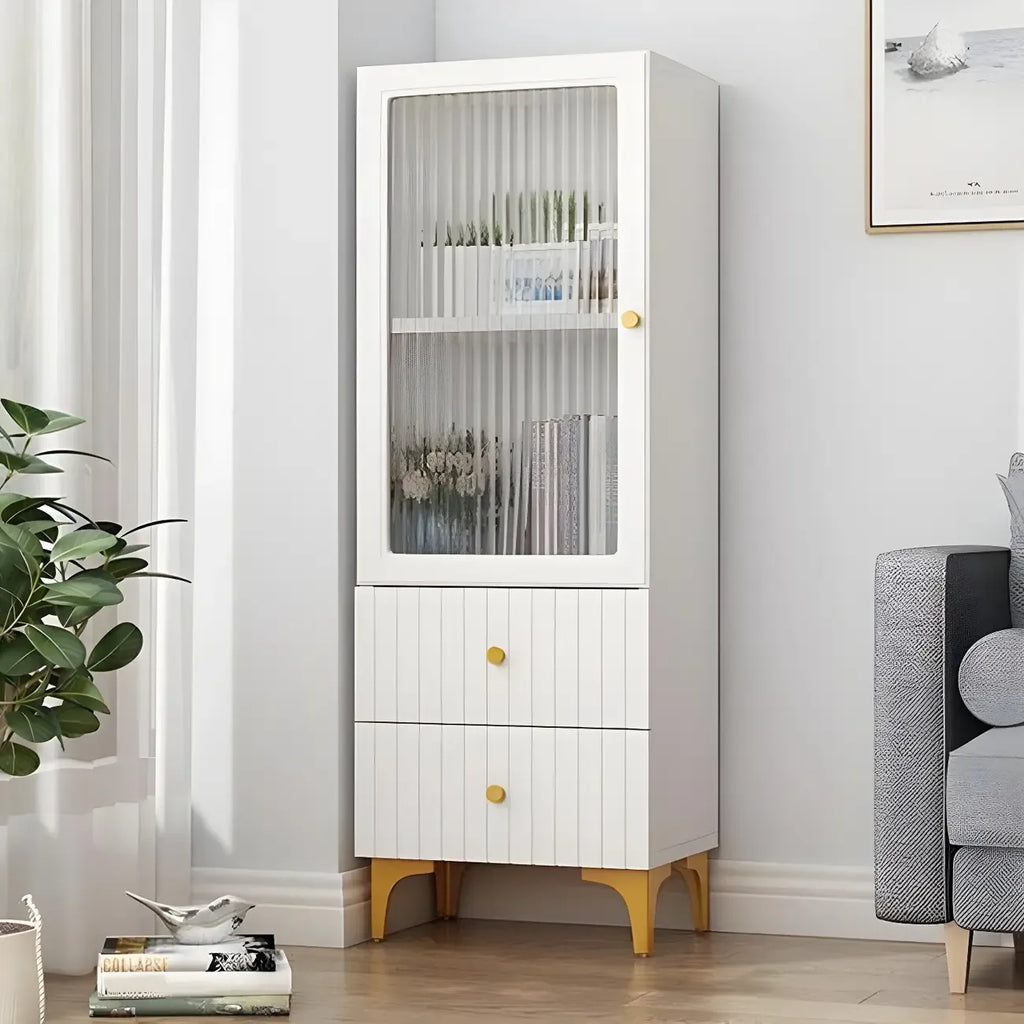 Vetrina rettangolare in legno con anta in vetro da 47"-71.5H