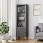 Vetrina rettangolare in legno con anta in vetro da 47"-71.5H