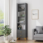 Vetrina rettangolare in legno con anta in vetro da 47"-71.5H