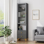 Vetrina rettangolare in legno con anta in vetro da 47"-71.5H