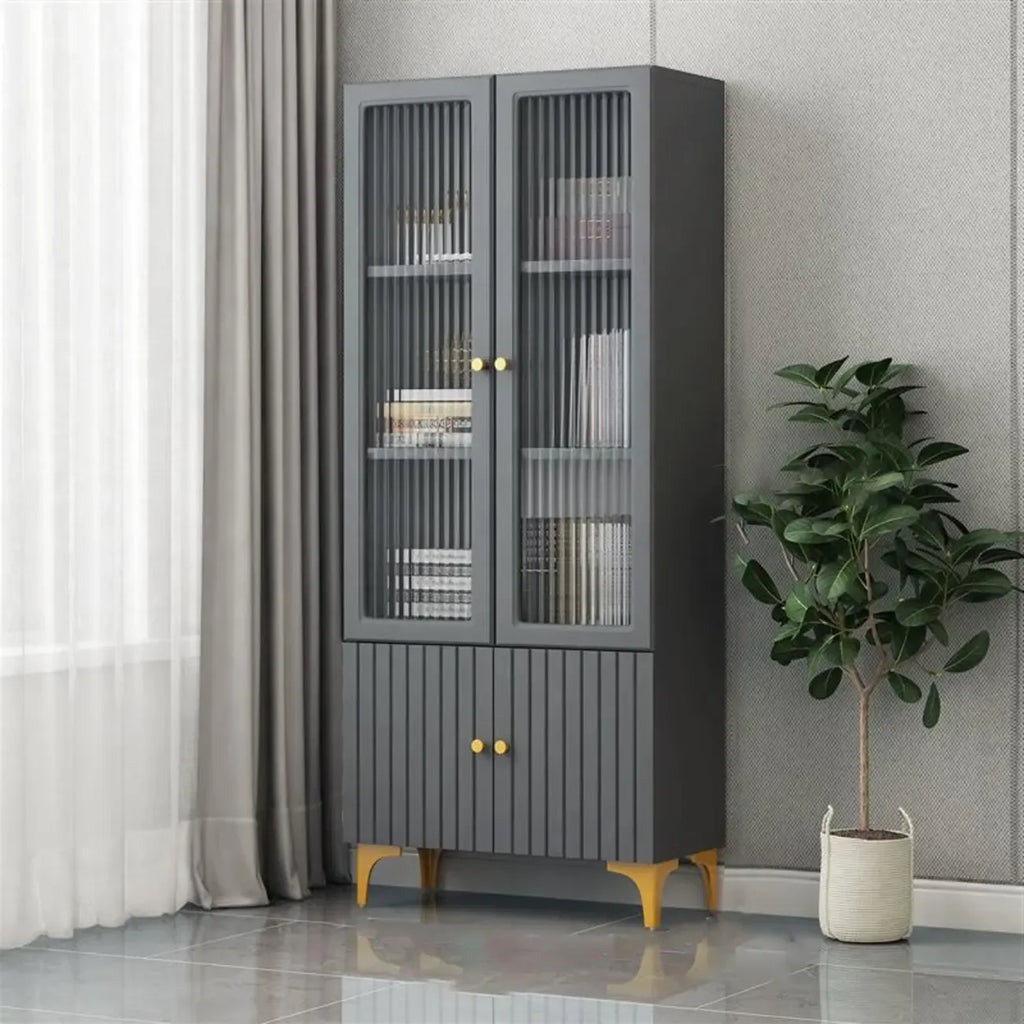 Vetrina rettangolare in legno con anta in vetro da 47"-71.5H