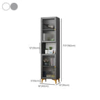 Vetrina rettangolare in legno con anta in vetro da 47"-71.5H