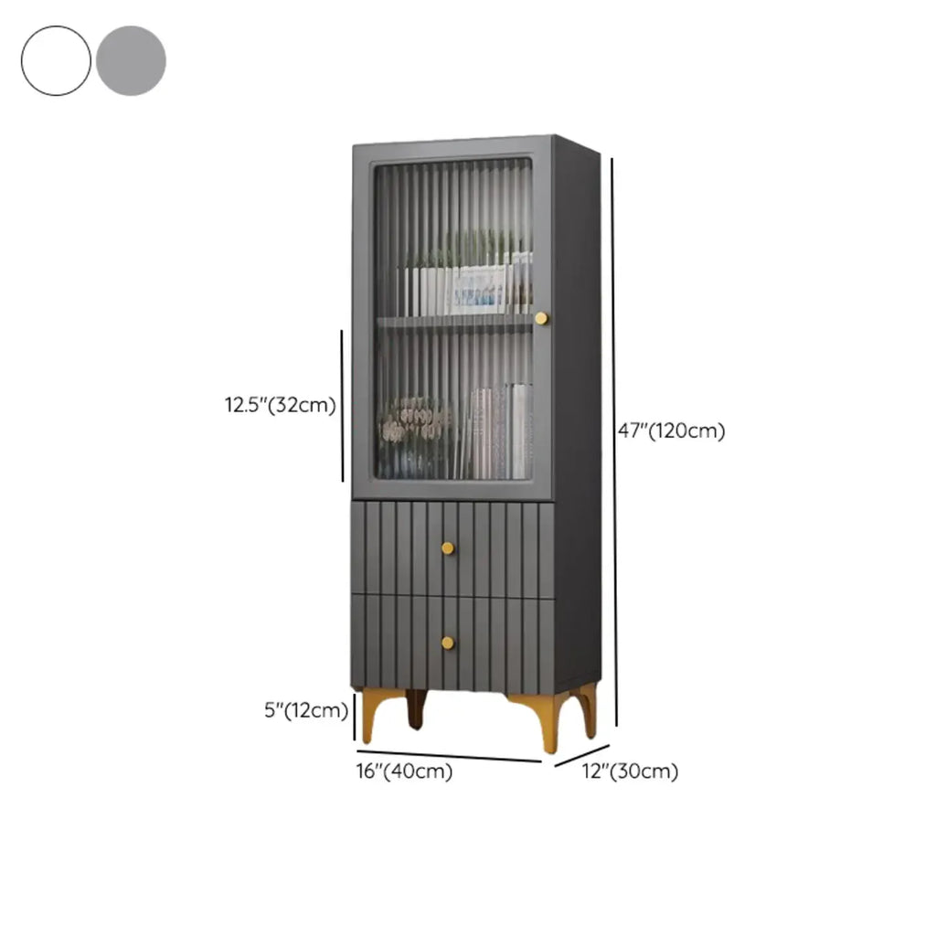 Vetrina rettangolare in legno con anta in vetro da 47"-71.5H