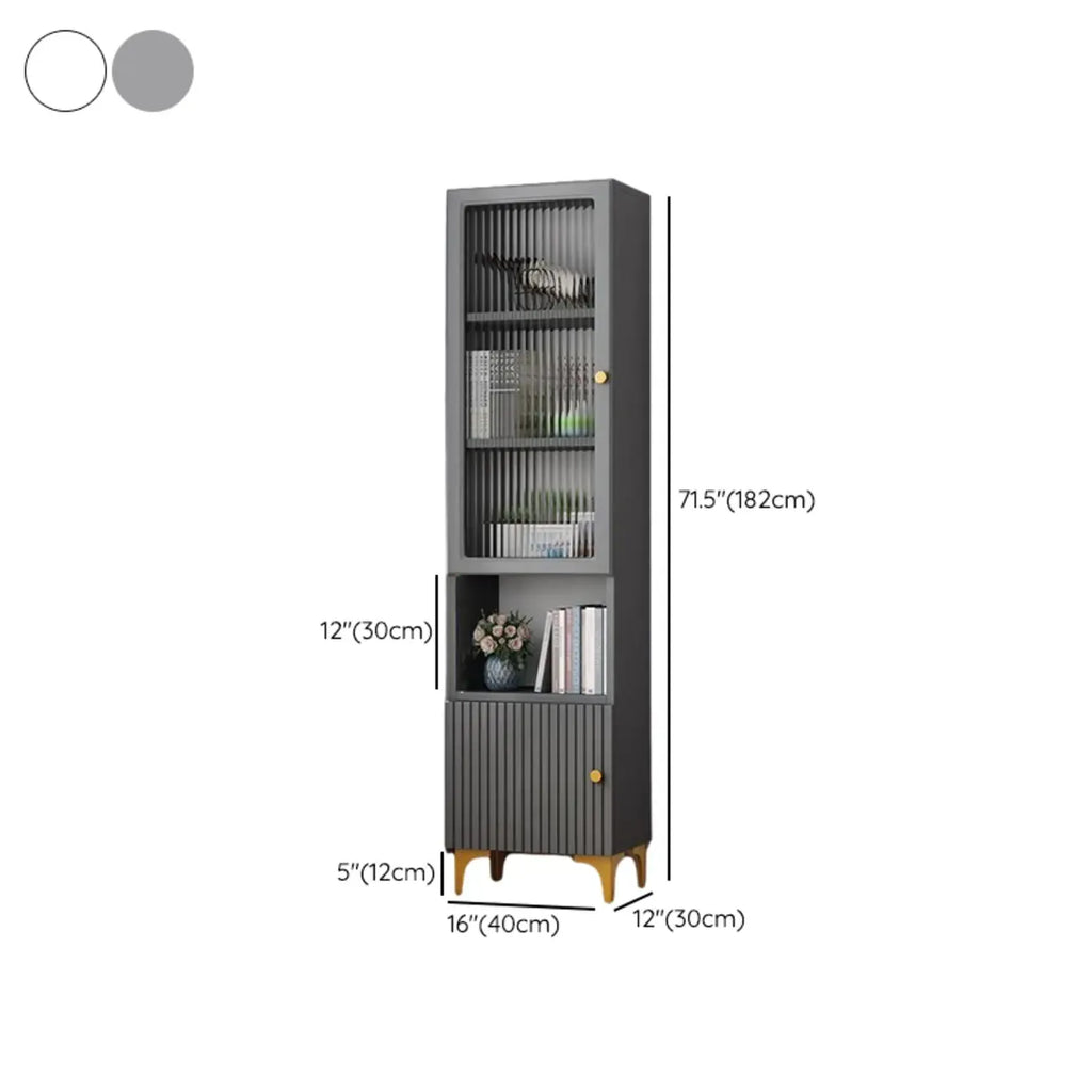 Vetrina rettangolare in legno con anta in vetro da 47"-71.5H