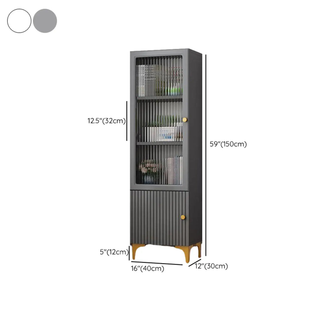 Vetrina rettangolare in legno con anta in vetro da 47"-71.5H