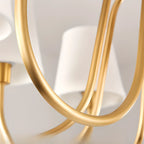 Lustre suspendu moderne en laiton avec abat-jour en tissu