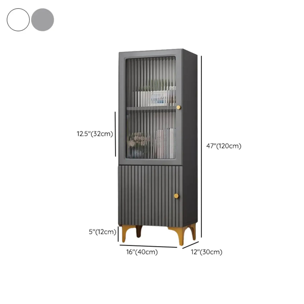 Vetrina rettangolare in legno con anta in vetro da 47"-71.5H