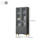 Vetrina rettangolare in legno con anta in vetro da 47"-71.5H