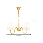 Lustre suspendu moderne en laiton avec abat-jour en tissu